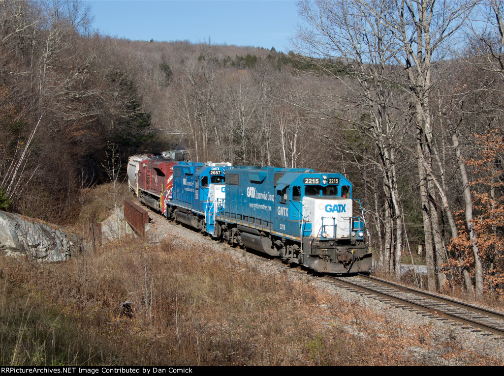 GMTX 2215 Leads GMRC #263 over Okemo Ridge Rd. 